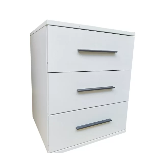 swindon white 3 Drawer Bedside