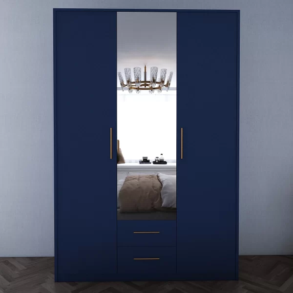 Swindon Blue 3 door 120cm wardrobe