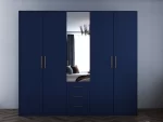 Swindon blue 5 door 200cm wardrobe - Image 3