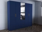 Swindon blue 5 door 200cm wardrobe - Image 4
