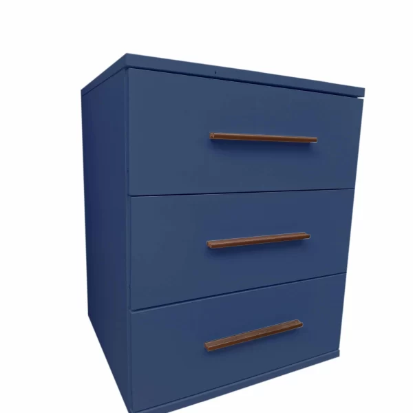 swindon Blue 3 Drawer Bedside