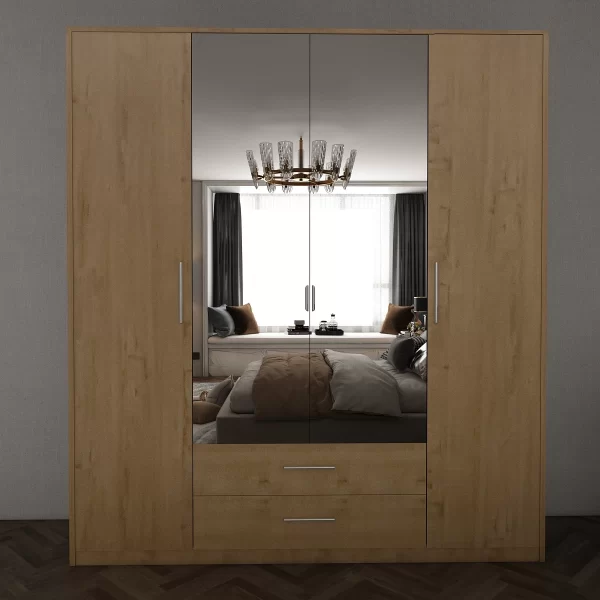 Swindon Oak 4 Door 180cm Wardrobe