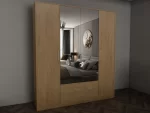 Swindon Oak 4 Door 180cm Wardrobe - Image 3