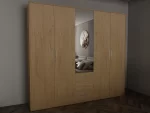 Swindon oak 5 door 200cm wardrobe - Image 3