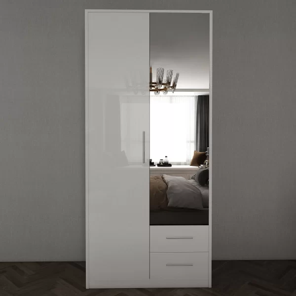 Swindon Gloss White 2 Door Wardrobe
