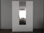 Swindon Gloss White 3 door 120cm wardrobe - Image 3