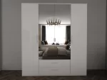 Swindon Gloss white 4 Door 180cm Wardrobe - Image 3