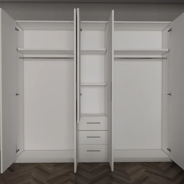 Swindon Gloss white 5 door 200cm wardrobe