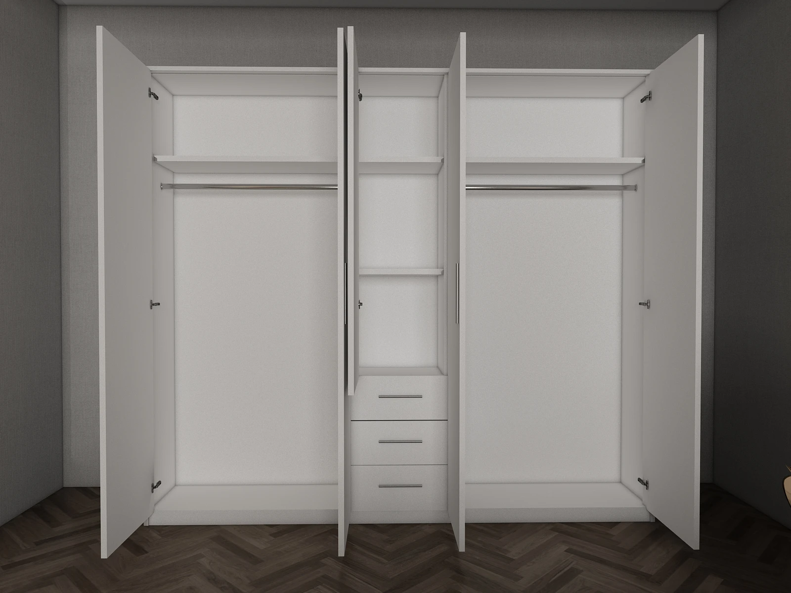 203-1752868744-687aa78812dcb-w-main.webp Swindon Gloss white 5 door 200cm wardrobe - Image 1