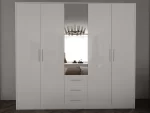 Swindon Gloss white 5 door 200cm wardrobe - Image 3