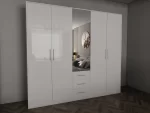 Swindon Gloss white 5 door 200cm wardrobe - Image 2