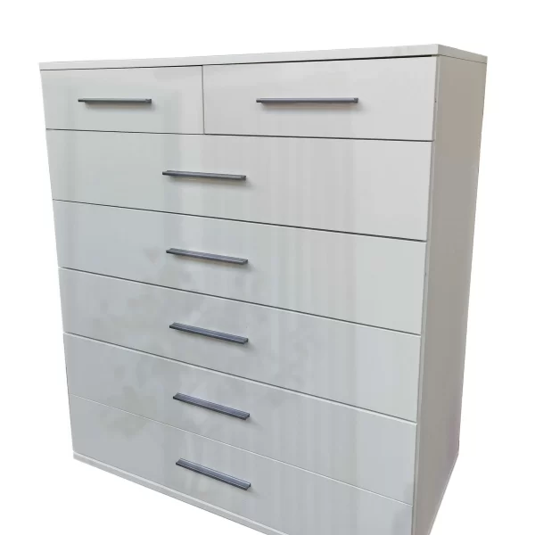 swindon Gloss White 5+2 Chest