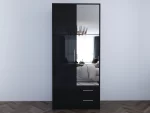 Swindon Gloss Black  2 Door Wardrobe