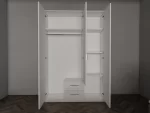 Swindon Gloss Black 3 Door 135cm Wardrobe - Image 2