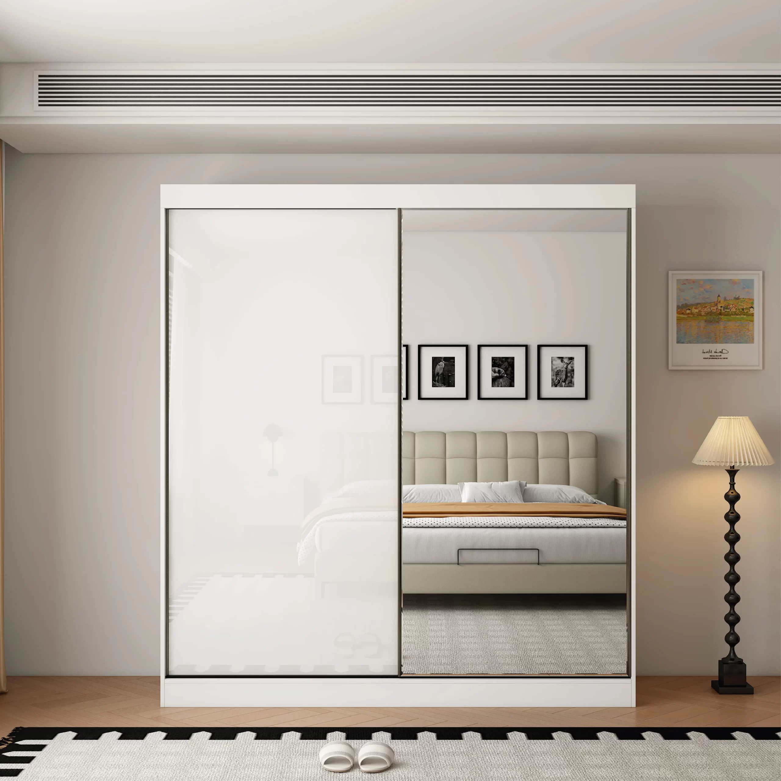 21-1768239300-696530c40a0db-w-main.webp Pacific 2 Door Gloss White 200CM sliding wardrobe - Image 1