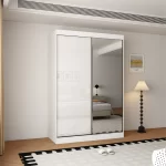 Pacific 2 Door Gloss White 150CM  sliding wardrobe - Image 3