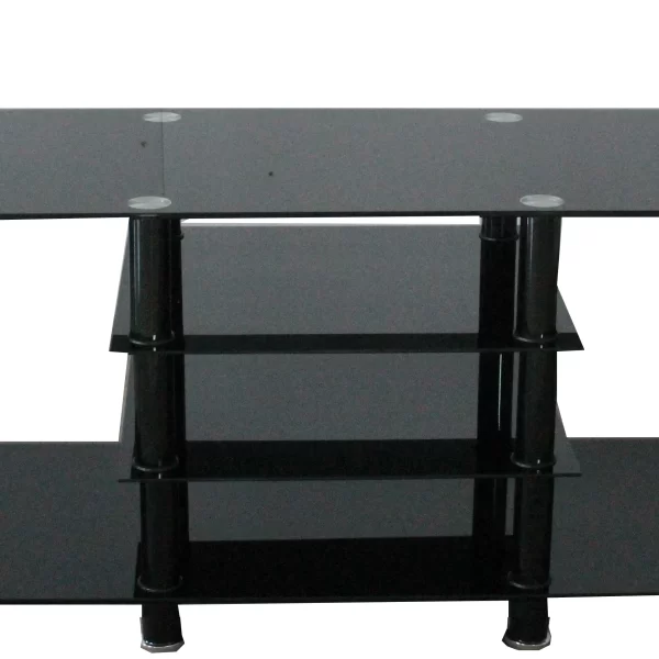 berlin ts12037a large black glass tv stand
