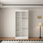 Pacfic 2 Door Gloss White 100CM  sliding wardrobe - Image 2