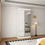 Pacfic 2 Door Gloss White 100CM  sliding wardrobe - Image 3