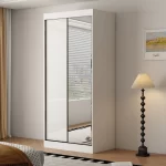 Pacfic 2 Door Gloss White 100CM  sliding wardrobe - Image 4