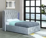Mayfair Double size Crush Silver Bed Frame with led lights - Image 4