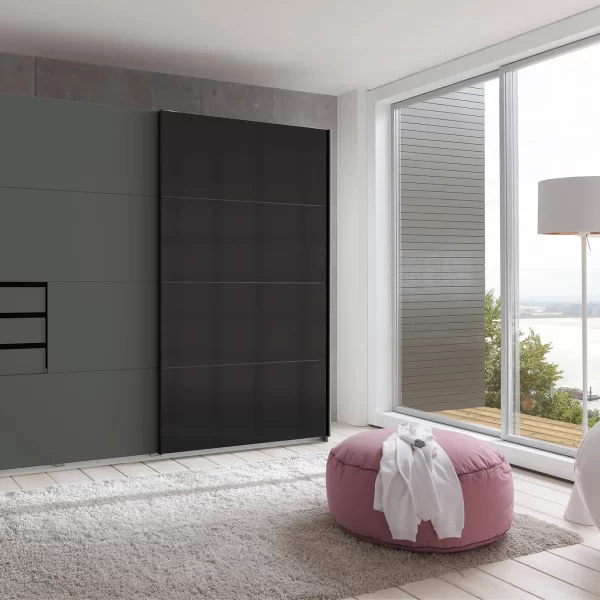 saigon 225cm Graphite With Glass Black door
