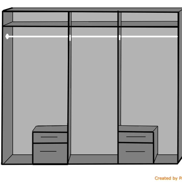 Fly 6 door 2 Mirror 4 drawer white 406573