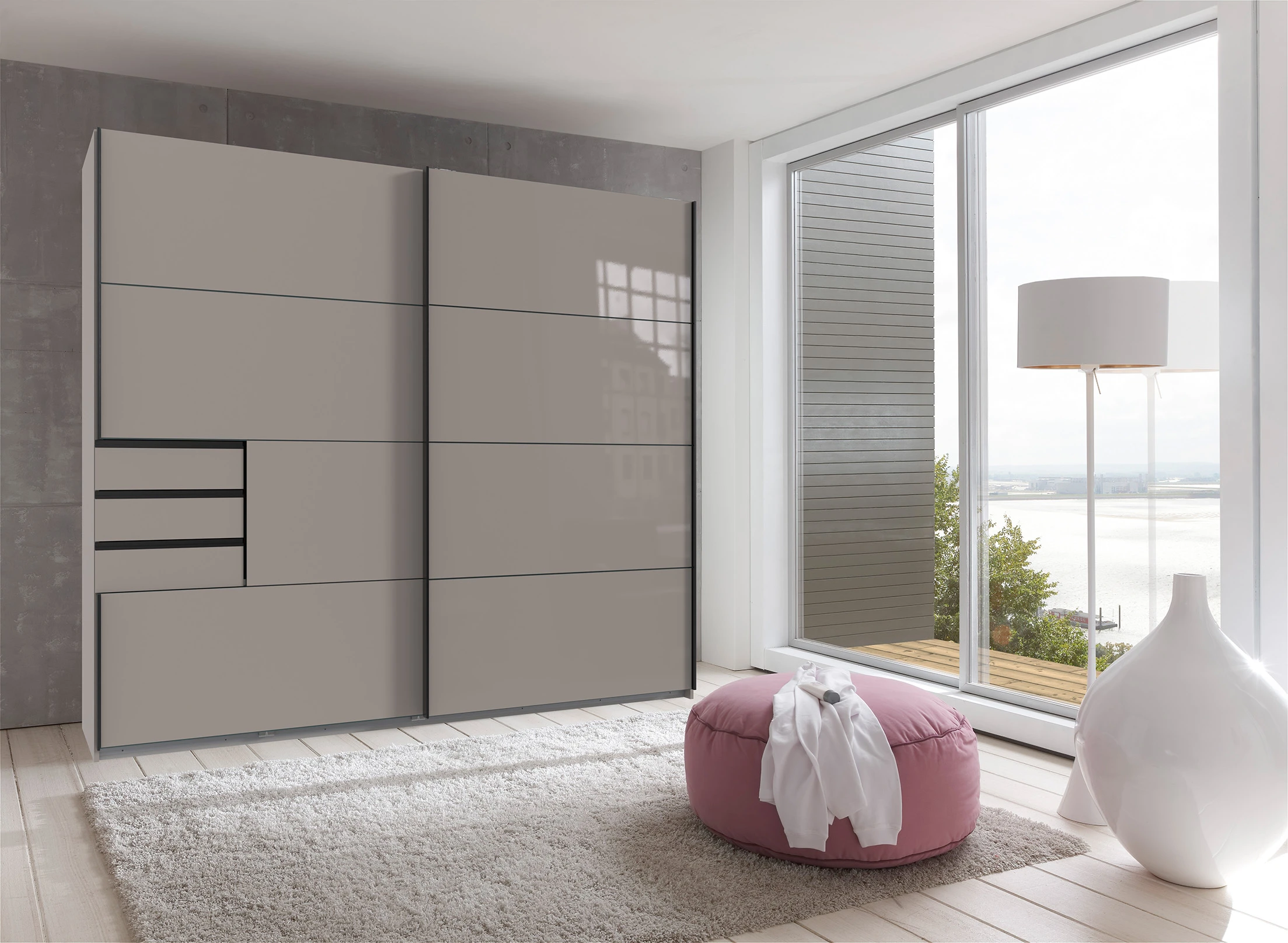 301-1752688213-6877e655ae84e-w-main.webp saigon 225cm Grey with grey glass Door - Image 1