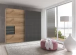saigon 225cm oak with glass black - Image 5