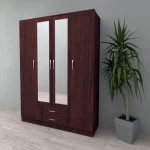 Roma Dark Cherry 4 Door 2 Drawer Wardrobe - Image 3