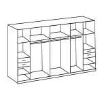 vegas 9 door wardrobe 313cm, 3 mirrors, 4 drawers - Image 2