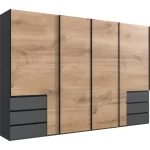 Guardino 4 Door  6 drawer Wardrobe level up oak