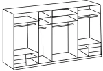 Guardino 4 Door  6 drawer Wardrobe level up oak - Image 4