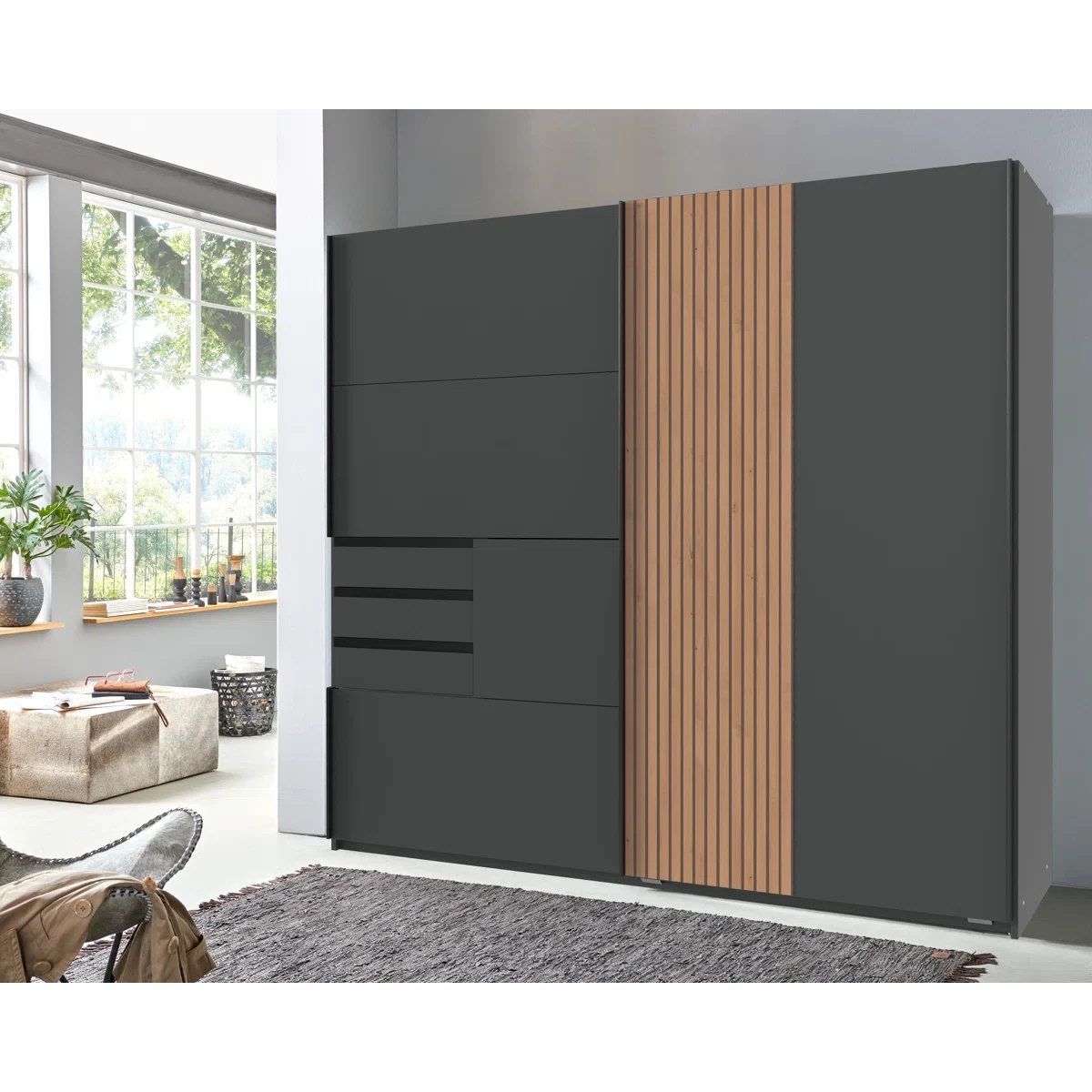 338-1761832178-69036cf2404ad-w-main.webp Nadije 2 Door 3 drawer Manufactured Wood Wardrobe - Image 1