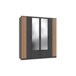 Nameer 4 Door 2 Mirror Manufactured Wood Wardrobe