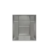 Nameer 4 Door 2 Mirror Manufactured Wood Wardrobe - Image 3