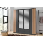 Nameer 4 Door 2 Mirror Manufactured Wood Wardrobe - Image 6