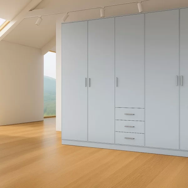 venice 5 Door 3 Drawer Grey wardrobe