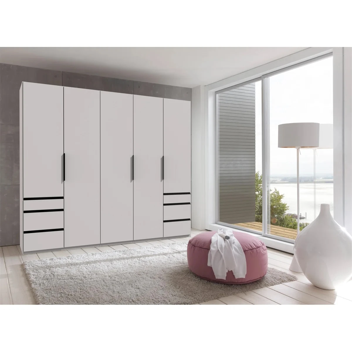 353-1765908038-69419e464b2e9-w-main.webp Guardino 5 Door Wardrobe WHITE - Image 1