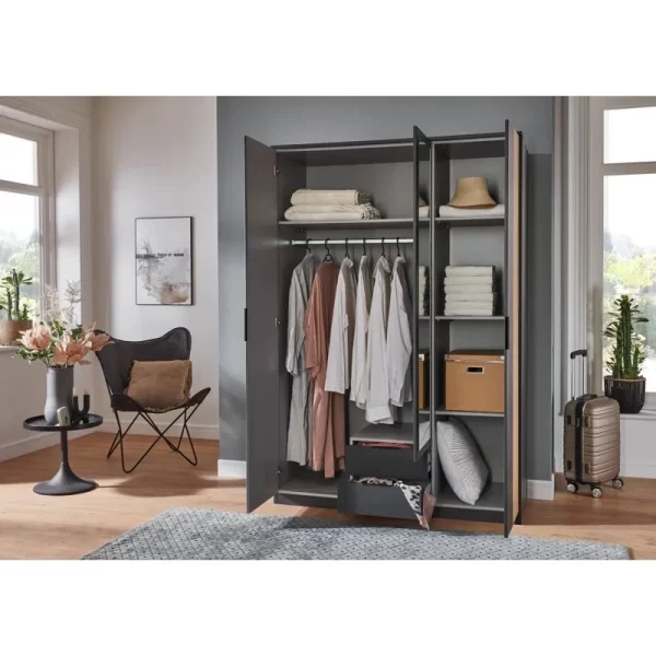 Nameer 3 Door wardrobe with Drawers