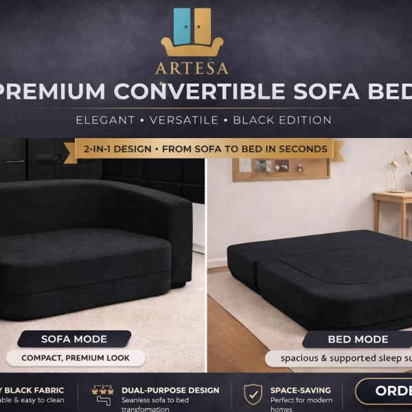 Emma Sofa Bed Black 2 seater