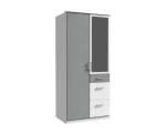 Click 154628 Click White And Grey 2 Door Wardrobe
