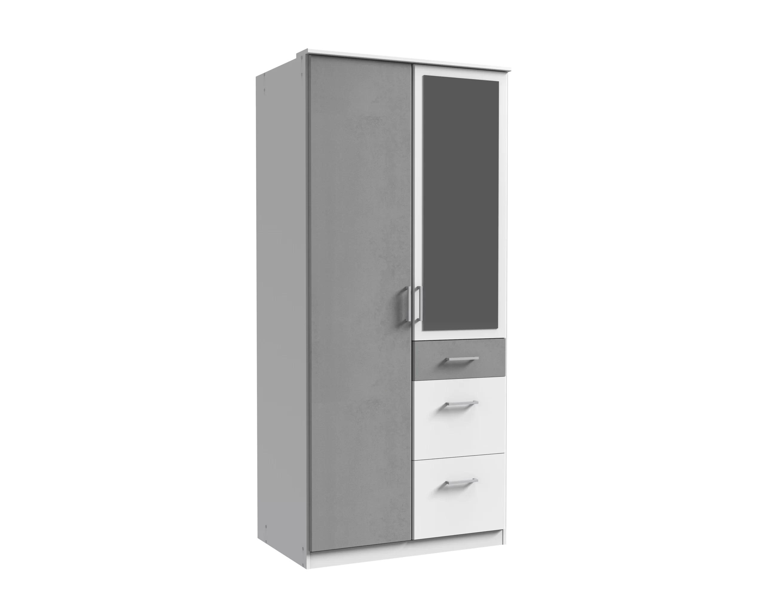 45-1753042599-687d4ea71b2a1-w-main.webp Click 154628 Click White And Grey 2 Door Wardrobe - Image 1