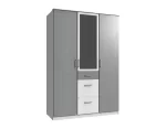 Click 154629 White And Grey 3 door Wardrobe