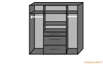 Click 154630- White And Grey 4 Door Wardrobe - Image 2