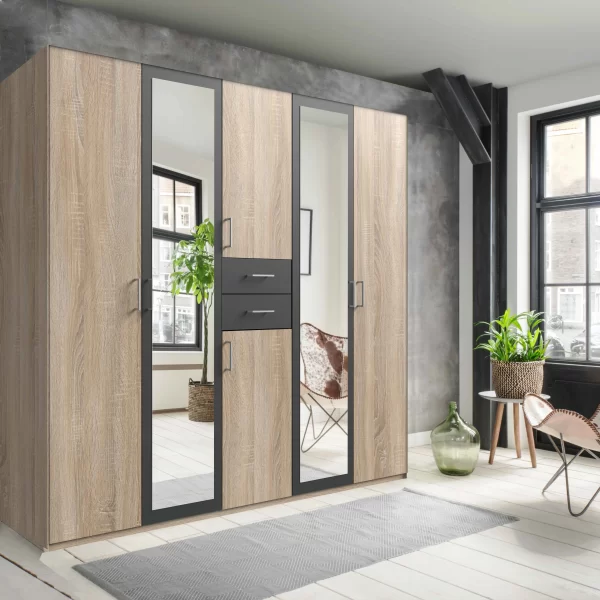 Diver 464647- Graphite 5 Door wardrobe