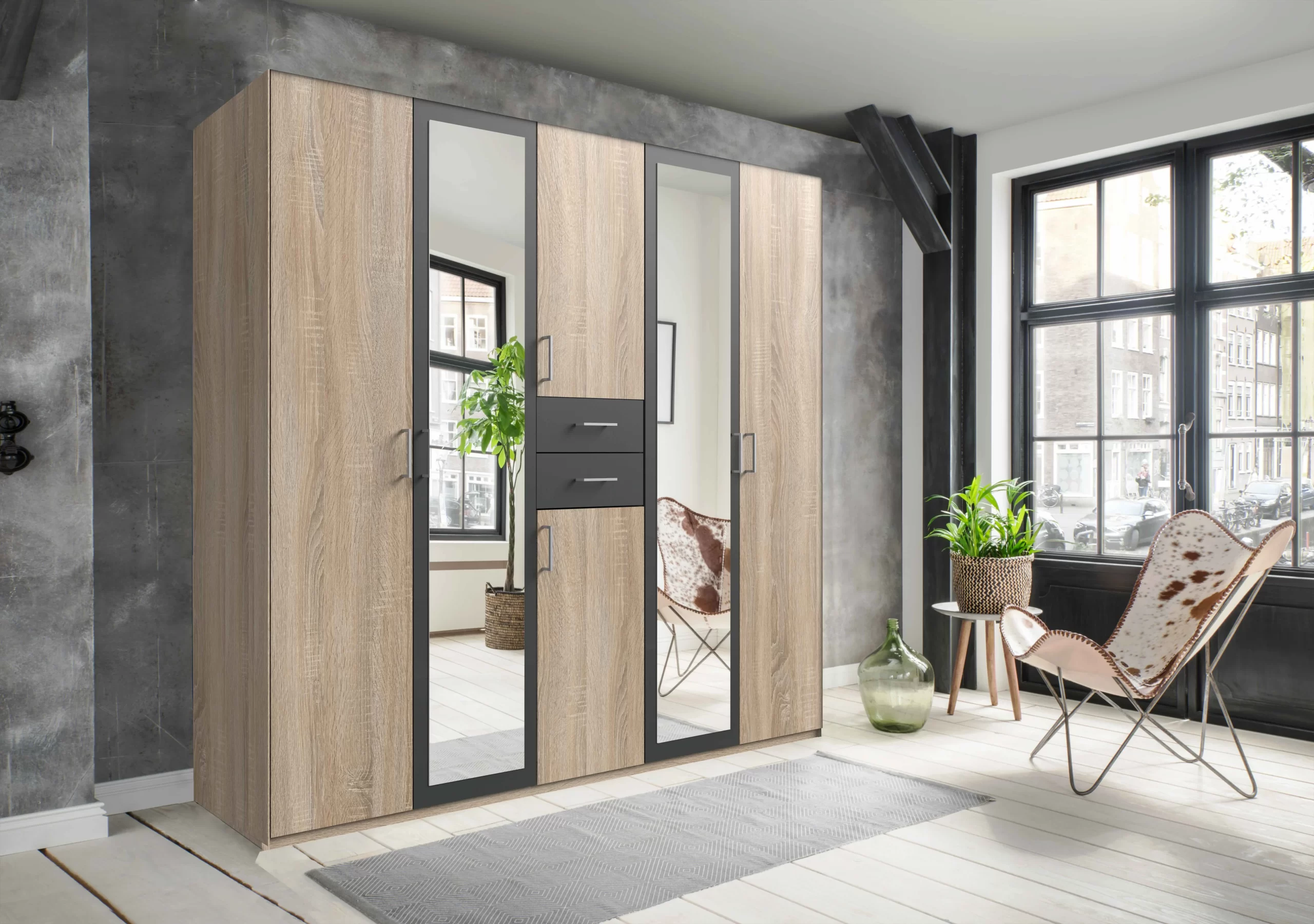 54-1753041112-687d48d87faee-w-main.webp Diver 464647- Graphite 5 Door wardrobe - Image 1