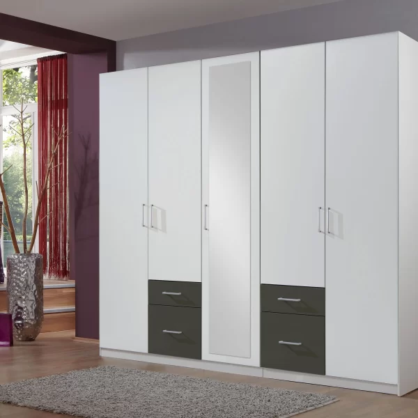 FREIBURG 414572 - Graphite 5 Door Wardrobe