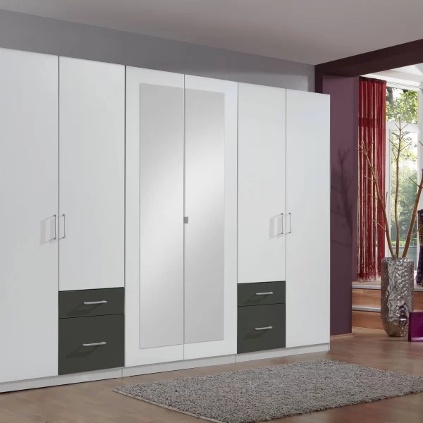 FREIBURG 414 573- Graphite 6 Door Wardrobe