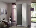 Husem T99210 - Grey 2 Door Wardrobe